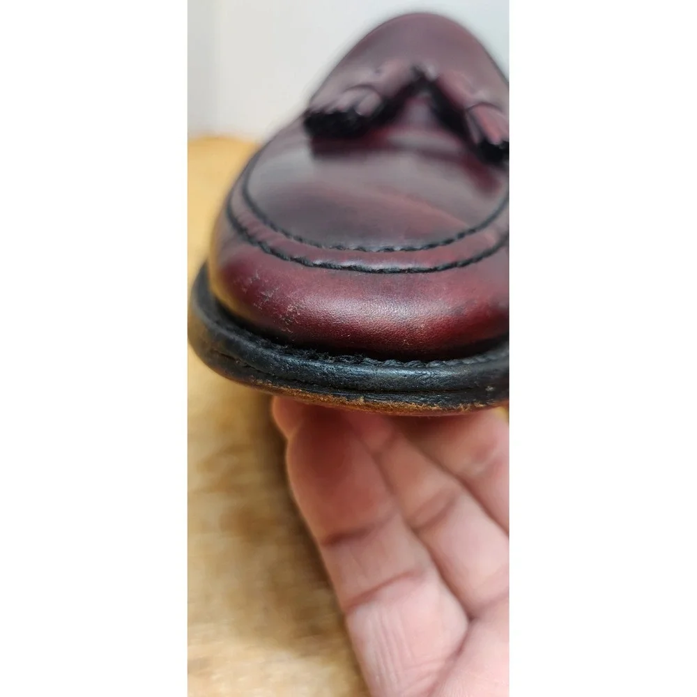 Allen Edmonds Grayson Burgundy Leather Tassel Loafers Mens 10.5 B 8217 Dress